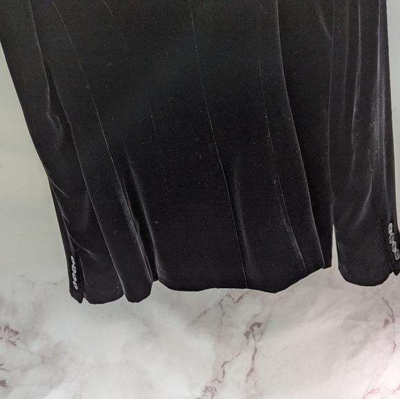 Lauren Ralph Lauren Blazer Womens Small 6 Black Velvet Jacket Double Breasted - Picture 7 of 9